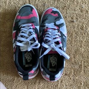 Camouflage pink grey white vans